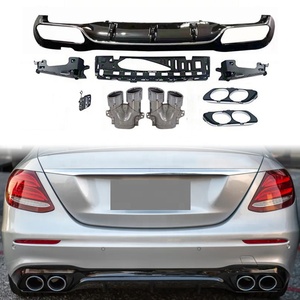 Diffusore Posteriore con Terminali di Scarico per <span class=keywords><strong>Mercedes</strong></span> <span class=keywords><strong>Benz</strong></span> Classe <span class=keywords><strong>E</strong></span> W213 AMG Line Saloon 2016-2019, Upgrade E63 E53, Nero o Argento - Product Image 6
