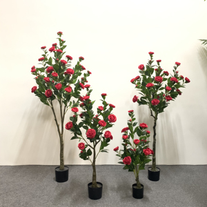 Su misura ad alta densità di più colori tessuto camelia <span class=keywords><strong>Tea</strong></span> Rose fiore albero per la decorazione di nozze - Product Image 5
