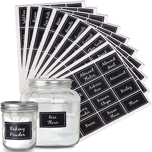 Mason Jar <b>Labels</b> Preprinted Chalkboard Style Waterproof PVC Stickers For Spice Storage Organization Kitchen <b>Pantry</b> Use - Product Image 1