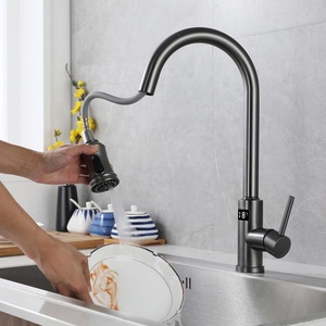 Robinet de cuisine intelligent à capteur de commande tactile 6v <span class=keywords><strong>DC</strong></span> avec électrovanne Robinet d'évier pivotant à 360 degrés de température - Product Image 4