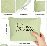 Sac à fermeture éclair en toile de coton multi-usages, pochette cosmétique personnalisable avec logo, trousse de toilette pour l'église, cadeaux d'affaires religieux très demandés