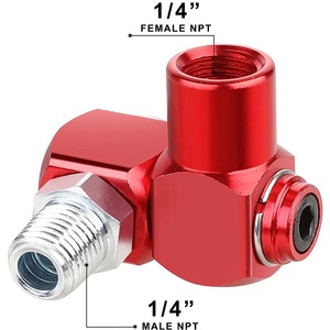 Dingyi Aluminum Anodized Red Pneumatic Rotary Joint 14NPT Universal Fitting For Air Tools - Product Image 4