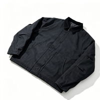 Veste décontractée d'hiver pour homme en toile colorée avec broderies et patchwork, fermeture éclair, col en velours côtelé délavé, doublée, personnalisable