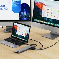 Hub USB-C 11 ports avec chargeur PD 100W pour audio 1080P/4K 30Hz, USB 3.0/2.0, adaptateur Ethernet RJ45 et lecteur de carte Micro SD/TF