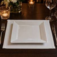 Nappe de table en satin blanc uni MJS pour hôtel, restaurant, salle à manger, taille et logo personnalisés disponibles