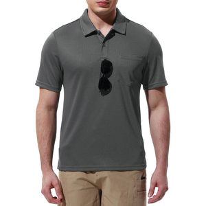 เสื้อโปโลผู้ชายแขนสั้นแห้งเร็วสไตล์กอล์ฟสปอร์ตพร้อมกระเป๋าใส่ของสำหรับกิจกรรมกลางแจ้ง - Product Image 2