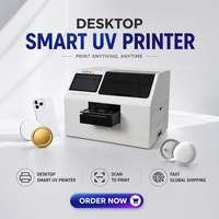 Mini Impresora UV de Escritorio Pequeña para Souvenirs, Imanes de Refrigerador, Insignias, Fundas de Teléfono, Impresión con Escaneo, Fácil Operación