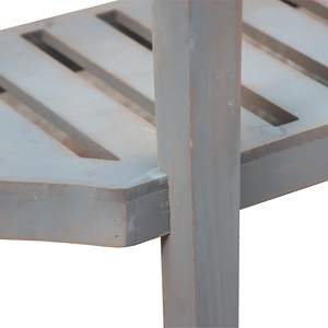 PARISLOFT Table console en bois style farmhouse 47W x 32.3H avec étagères gris bleu Meuble d'entrée pour salon - Product Image 5