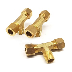 1/4 OD x 1/8 NPT Nam chi nhánh <span class=keywords><strong>TEE</strong></span> <span class=keywords><strong>Brass</strong></span> nén Ống phù hợp - Product Image 1
