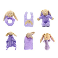 Jouet en peluche pour bébé de 6 mois, personnalisé, mignon, lot de 6, peluche éléphant, lapin, ours en peluche, animal, doudou, hochet, coussin, jouets à mâcher, jouets doux