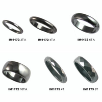 Anneaux en pierre hématite à facettes 6T/10T pour femmes et hommes, anneaux en hématite en pierre Non magnétique qui absorbent l'énergie négative