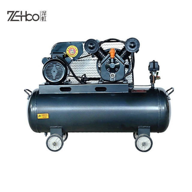 Professional Small Portable Silent Oil-free Piston Air Compressor 8 Bar 70L Tank Belt Drive