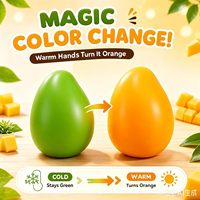 Jouet Squishy en forme de mangue, souple, à changement de couleur thermosensible, à récupération lente, anti-stress, jouet à presser, cadeau promotionnel