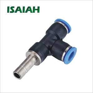 Plug in Run Tee Fitting High Quality Pipe Joint Tubes Connect Quick Connect Air Fitting Pneumatic Fitting