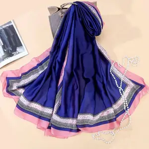 Venta al por mayor de la bufanda en línea-Bufanda azul real para mujer, nuevo producto en línea, diseño Superb, Pashmina, Bufanda, servicio de envío directo