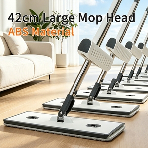 Serpillère plate autonettoyante mains libres améliorée avec panneau élargi de 42 cm et rotation à 360° <span class=keywords><strong>pour</strong></span> un nettoyage efficace de toute la maison - Product Image 1