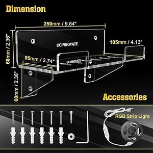 Dreamcolor Lumière LED Compatible Playstation 5 Accessoire Support mural en acrylique Kit <span class=keywords><strong>PS5</strong></span> Support mural robuste Supports d'affichage de disques - Product Image 3