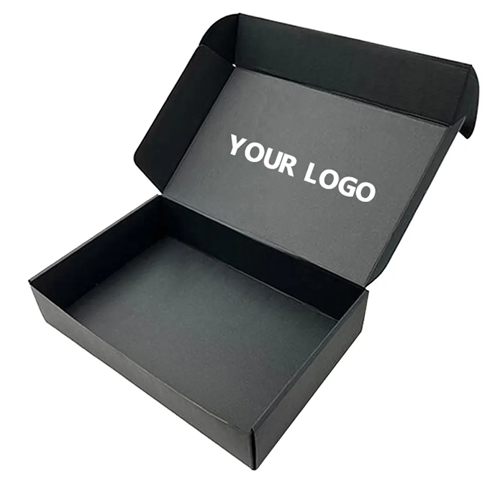 Caixa de mailer personalizada com impressão de logotipo, caixa de mailer em preto branco e rosa