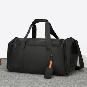 Bolso Bandolera de PU con Cierre para Hombre, Gran Capacidad, Separación en Seco y Húmedo, Diseño Geométrico, para Viajes de Negocios y Deportes - Product Image 1