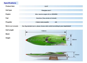 TFL 1317 Competition FSR-OX, Barco a <span class=keywords><strong>Gasolina</strong></span> con Casco <span class=keywords><strong>de</strong></span> Acero, Lancha Rápida, Modelo <span class=keywords><strong>de</strong></span> <span class=keywords><strong>Control</strong></span> <span class=keywords><strong>Remoto</strong></span> - Product Image 6