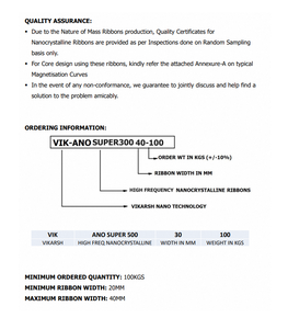 Ruban magnétique nanocristallin conçu pour une faible perte de puissance, une haute perméabilité et des performances haute fréquence Vikano Ribbon 300 - Product Image 6