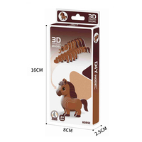 QS Wholesale Mini Puzzle en papier DIY pour enfants, thème animaux, jeu de puzzle 3D fait main, préscolaire, 3 ans et plus