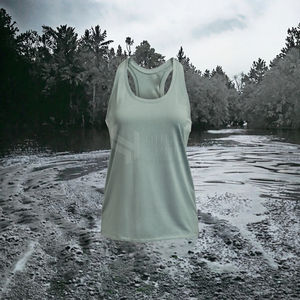 High Quality <b>Woman's</b> Racer Back Yoga <b>Tank</b> <b>Tops</b> <b>Knitted</b> Casual O-Neck Collar Breathable Quick Dry Front Logo 100% Cotton 120g - Product Image 2