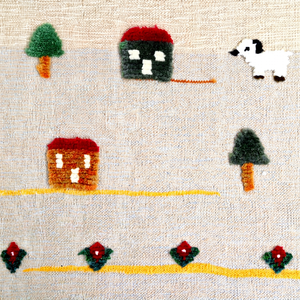 Alfombra Infantil Rectangular de Lana Hecha a Mano con Patrón Geométrico Estilo Wabi-Sabi, Anudada a Mano, de Pelo Corto y Base Acolchada de Nailon HILTEX - Product Image 2