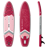 Vente flash : SUP gonflable Drop Stitch 11' x 33" avec pompe, planche à pagaie florale magenta pour le yoga, la pêche et les excursions