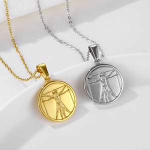 Pendentif pour homme, collier zwling péruvien en en acier inoxydable, pièce de monnaie ronde sculptée, pâques, de jésus, nouveauté, 1 pièce - Product Image 1