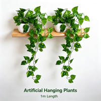 Plantes artificielles suspendues de qualité supérieure, résistantes aux UV, 1 m |   Système de verdure intégré au plafond |   Décoration biophilique professionnelle