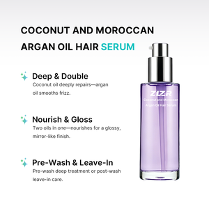 Huile capillaire en soie anti-frisottis à l'huile de coco et d'argan, réparatrice, végane, biologique, sans silicone, 2-en-1, marque privée OEM pour fournisseurs - Product Image 3