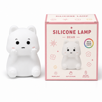 Veilleuse en silicone en forme d'ours, rechargeable, à intensité variable, lampe tactile, changement de couleur RVB, minuterie de 30 minutes, lumière portable pour chambre d'enfant