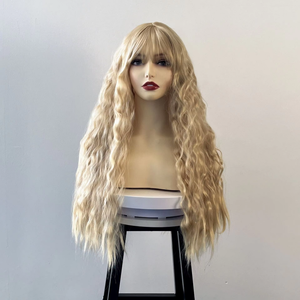 Perruque de cheveux humains de qualité supérieure, 32 pouces, ondulations naturelles, design Air Bang, sans colle, facile à porter - Product Image 5