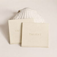 Pochette cadeau de luxe en microfibre de velours avec logo personnalisé, format enveloppe 8x8cm, légère, pour bijoux