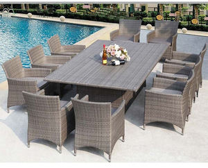 10 Chiếc Ghế Ăn + 1 Chiếc Bàn Đồ Nội Thất Phòng Khách Sân Vườn Bộ Đồ Nội Thất Sân Vườn Bàn Bên Ngoài - Product Image 1