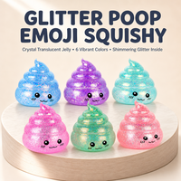 Jouet Squishy Caca Pailleté Amusant avec LED, Doux et Anti-stress, Idéal pour les Cadeaux de Fête et les Anniversaires d'Enfants
