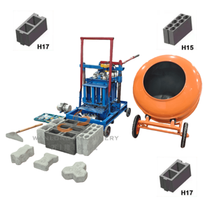 Karıştırma sistemi ile manuel mobil tuğla üreticisi | Çimento ve beton tuğlalar için hareketli yumurta döşeme blok makinesi - Product Image 1