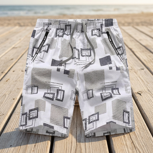 Mens 100% Cotton Elastic Waist Mid Solid Woven Hot Shorts 180g Comfortable Breathable Casual - Product Image 4