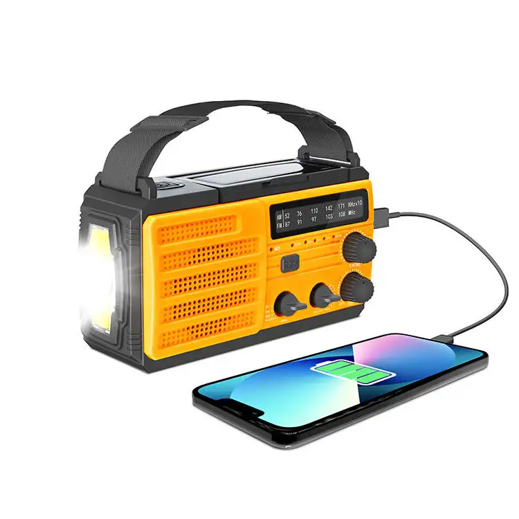 Reliable 8000mAh Outdoor Emergency Am Fm Solar Hand Crank Radio Built-in Charging Line Survival Rechargeable Weather Radio