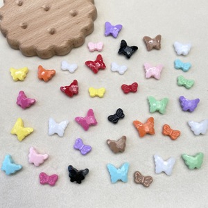 Perles acryliques multicolores papillon à trou droit, perles en vrac, accessoires de bijoux DIY Macaron, matériaux pour chaînes de téléphone - Product Image 3