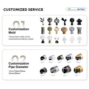 YIJIALE Set di Aste <span class=keywords><strong>per</strong></span> <span class=keywords><strong>Tende</strong></span> Romane Robuste, Telescopiche, Moderne, <span class=keywords><strong>per</strong></span> Hotel, Doppie Aste Decorative - Product Image 5