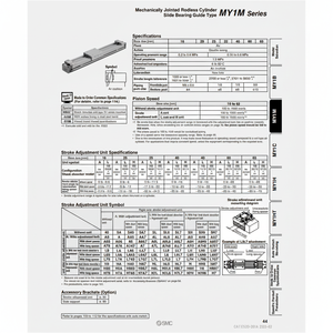 Cilindro sin vástago SMC Pneumatics, cilindros articulados mecánicamente, categoría de producto - Product Image 1