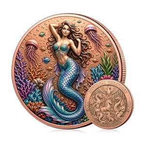 Moneta Commemorativa 3D in Rilievo con <span class=keywords><strong>Creature</strong></span> <span class=keywords><strong>Mitiche</strong></span>: Unicorno, Grifone, Naga, Sirena, Drago, Fenice - Moneta in Rame Puro da 5 once - Product Image 2