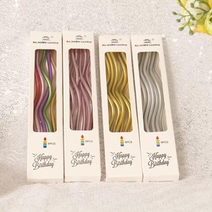 Hot Sale Spiral Happy Birthday Candle Multi-Colored Made of Paraffin Wax - Product Image 4