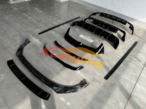 Pare-chocs de voiture XLstyling pour VW <span class=keywords><strong>Golf</strong></span> MK8 noir brillant séparateur avant lèvre diffuseur arrière <span class=keywords><strong>becquet</strong></span> jupe latérale - Product Image 4