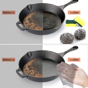 Food Grade 4 ''5'' 6 ''7'' 8 ''9'' In Acciaio Inox Cotta di Maglia Scrubber Cast di Ferro cleaner - Product Image 4