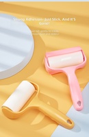 Rouleau anti-poils réutilisable pour animaux de compagnie, rechargeable, avec papier adhésif, nettoyeur portable en PP pour vêtements, canapés et tapis