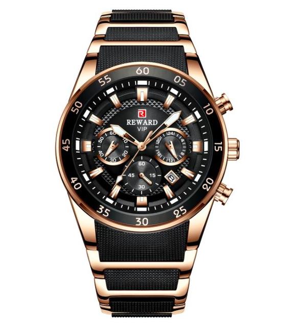 Reward 81011 Hot Sale Luminous Hands Waterproof Brand Quartz Watches Stainless Steel Men's Wrist Watch for Men Reloj Montre Uhr