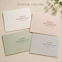 Cartes de vœux florales en relief pour malvoyants, design élégant pivoine, papier texturé mat, cartes personnalisées pour la fête des Mères, remerciements et invitations